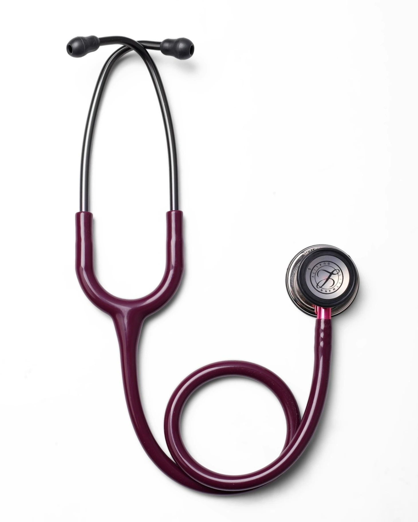 A modern stethoscope on a white background